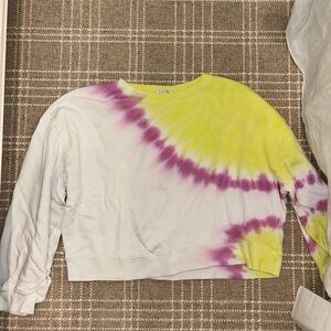 Tie-Dye Sweatshirt in Yellow and Purple/PINK
